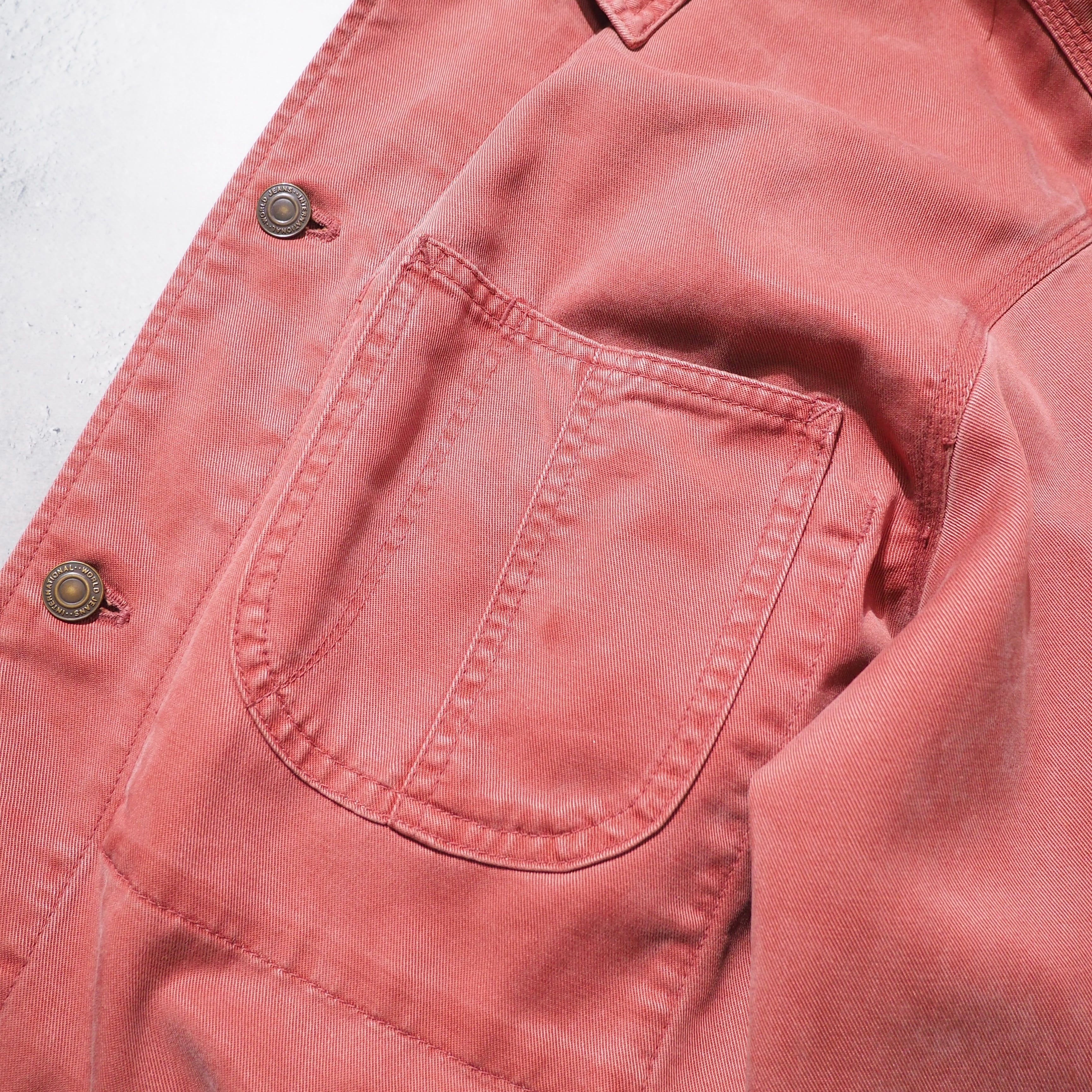 1980s " 紅鶴 " Beautiful Flamingo pink Color vintage Coverall jacket