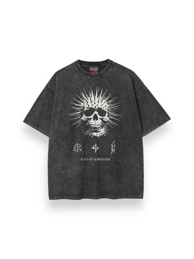 【LOVE KILLER】spike skull Graphic logo T-shirt