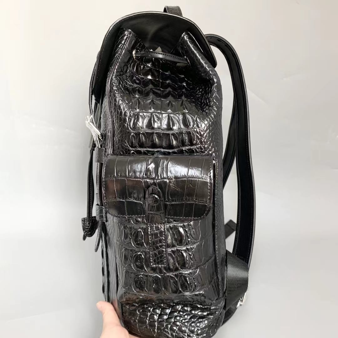 上質クロコダイルレザー ワニ革 骨革使用 リュックサック 上質クロコダイルレザー ワニ革 骨革使用 リュックサック