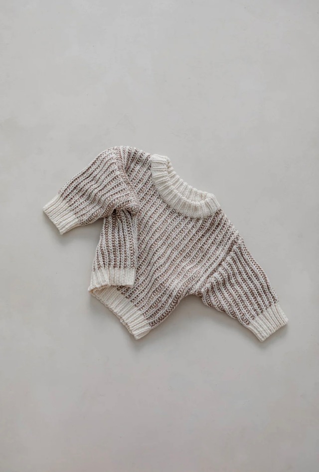 【即納】KNIT SWEATER | PEBBLE