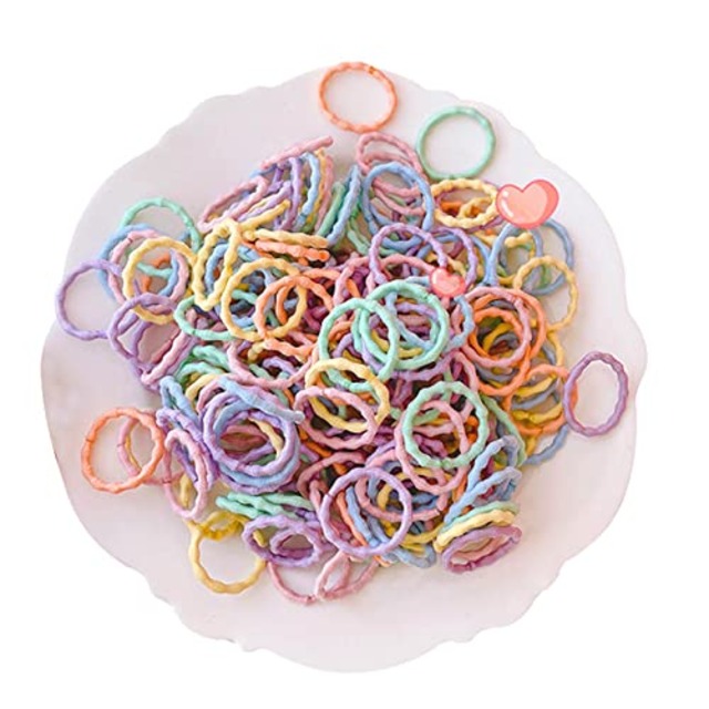 ヘアゴム 子供 女の子 カラフル 100本セット キッズ 小さめ 髪ゴム 大容量 収納ポーチ付き アクセサリー 可愛い 凹凸デザイン カラー 髪留め 髪飾り プレゼント 誕生日 飾り 金具なし ヘアアクセサリー 結びなし