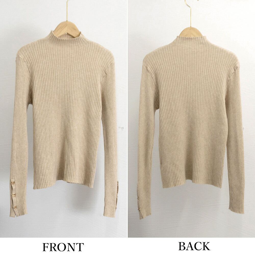 モックネック ニット レディース 長袖 トップス 韓国 きれいめ 大人 かわいい シンプル おしゃれ 重ね着 レイヤード チクチクしない リブニット 大人可愛い 大人女子