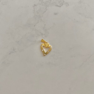 【GF3-19】14K gold filled sparkly heart charm