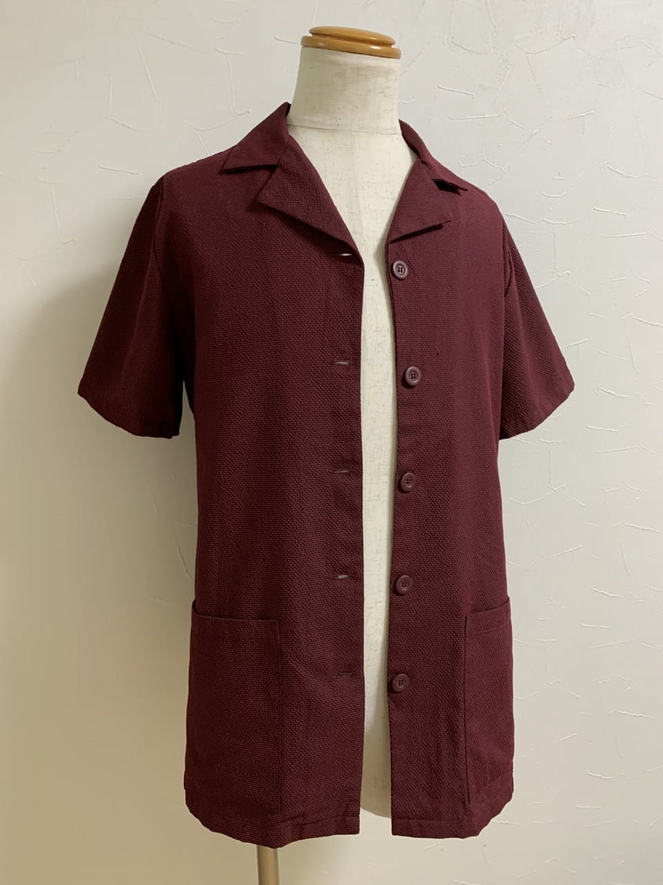 Woven Pattern Short Sleeve Summer Shirt Jacket