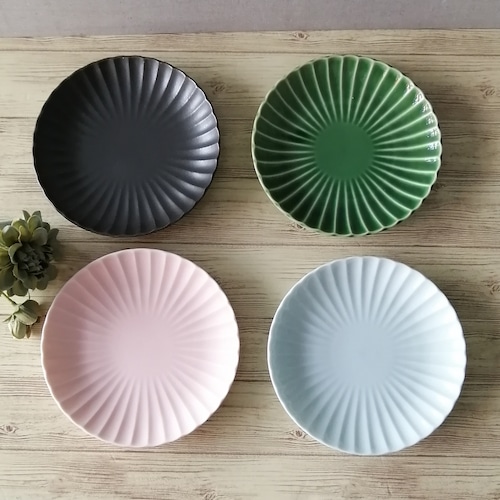 かすみ　丸皿　Mサイズ　16.5cm　全5色　和食器　花のお皿