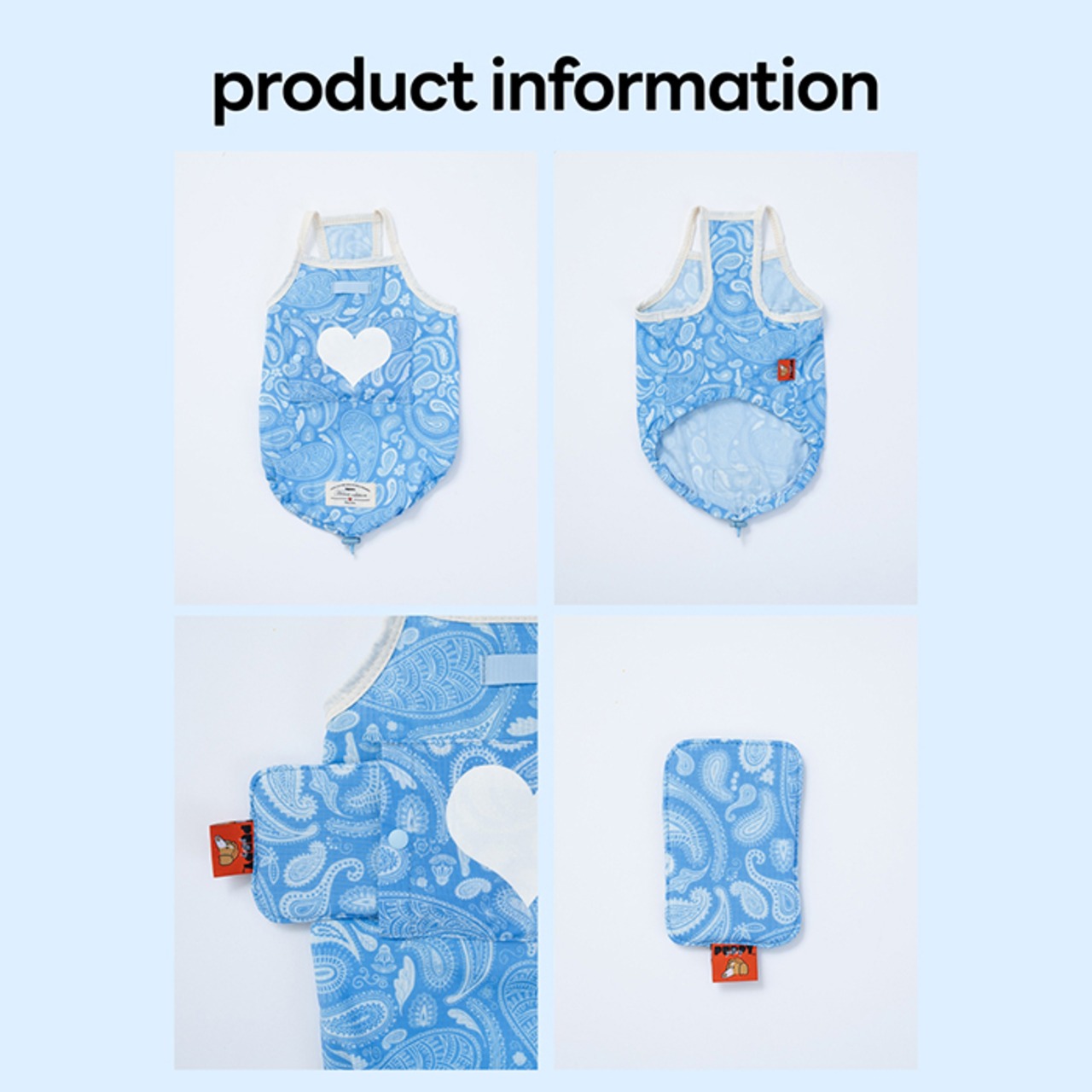 【puppygallery公式】Paisley Lover Cooling Tank top blue M-XL
