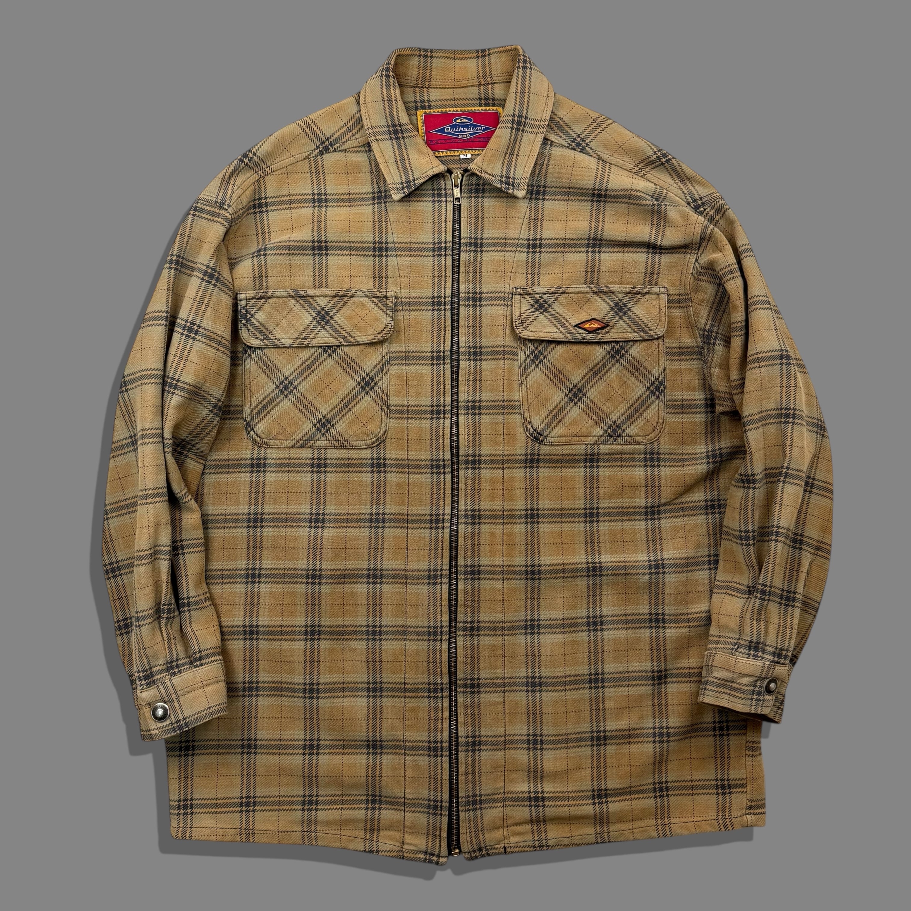 [XL] 90s Quiksilver パッチワーク ヘビネル スナップ シャツ 4aec508d40c4222ad2187e7eb2425d