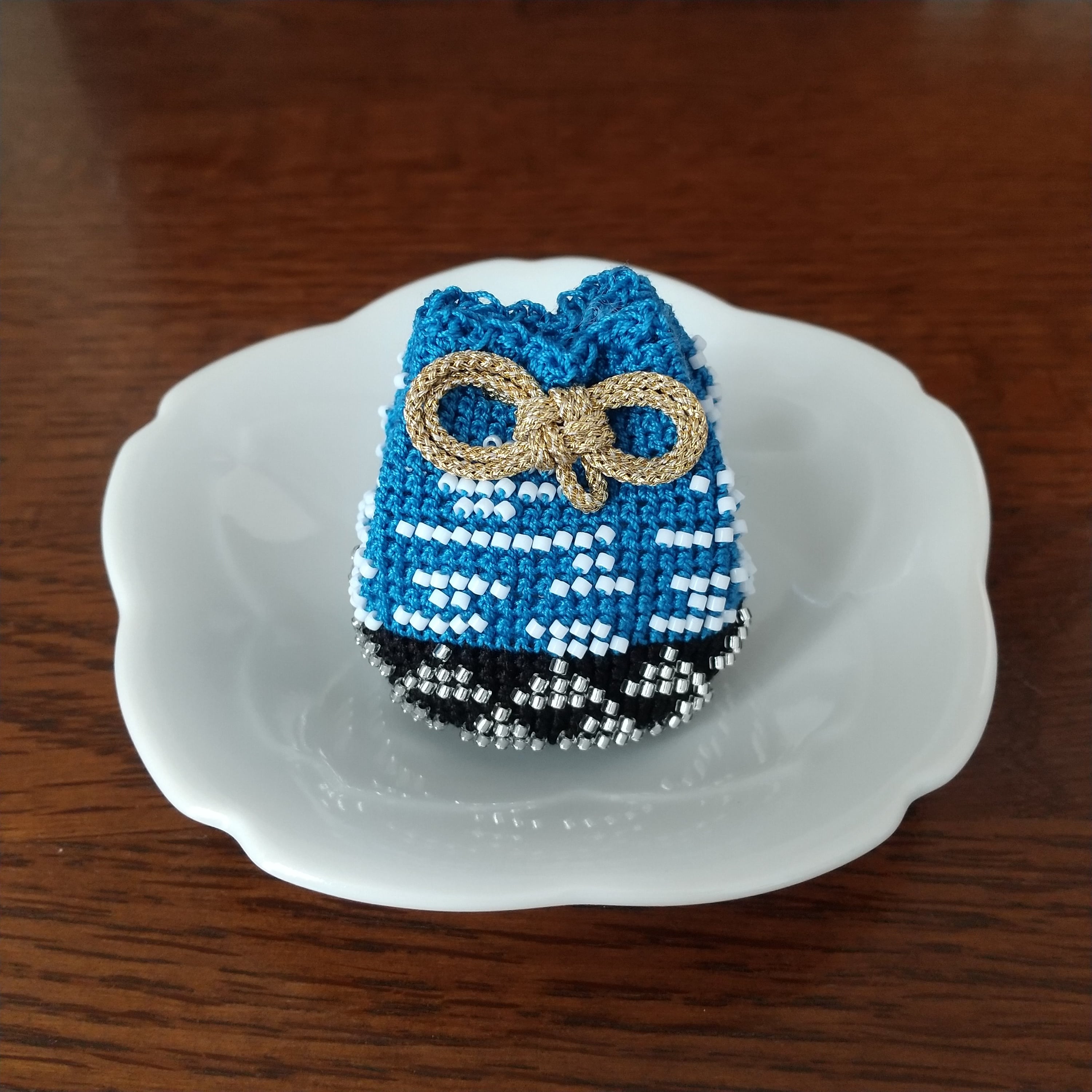 お守り袋 黒龍神【延命長寿、無病息災】 | 手編屋merry-100%【お守り袋