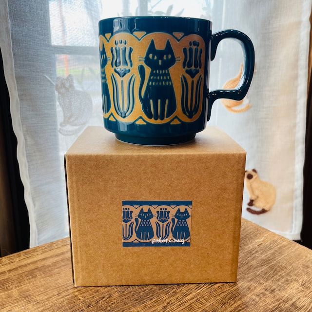 マグカップ｜pokoriマグ  猫雑貨 猫モチーフ 猫柄 猫グッズ おうち時間 黒猫 プレゼント プチギフト 贈り物
