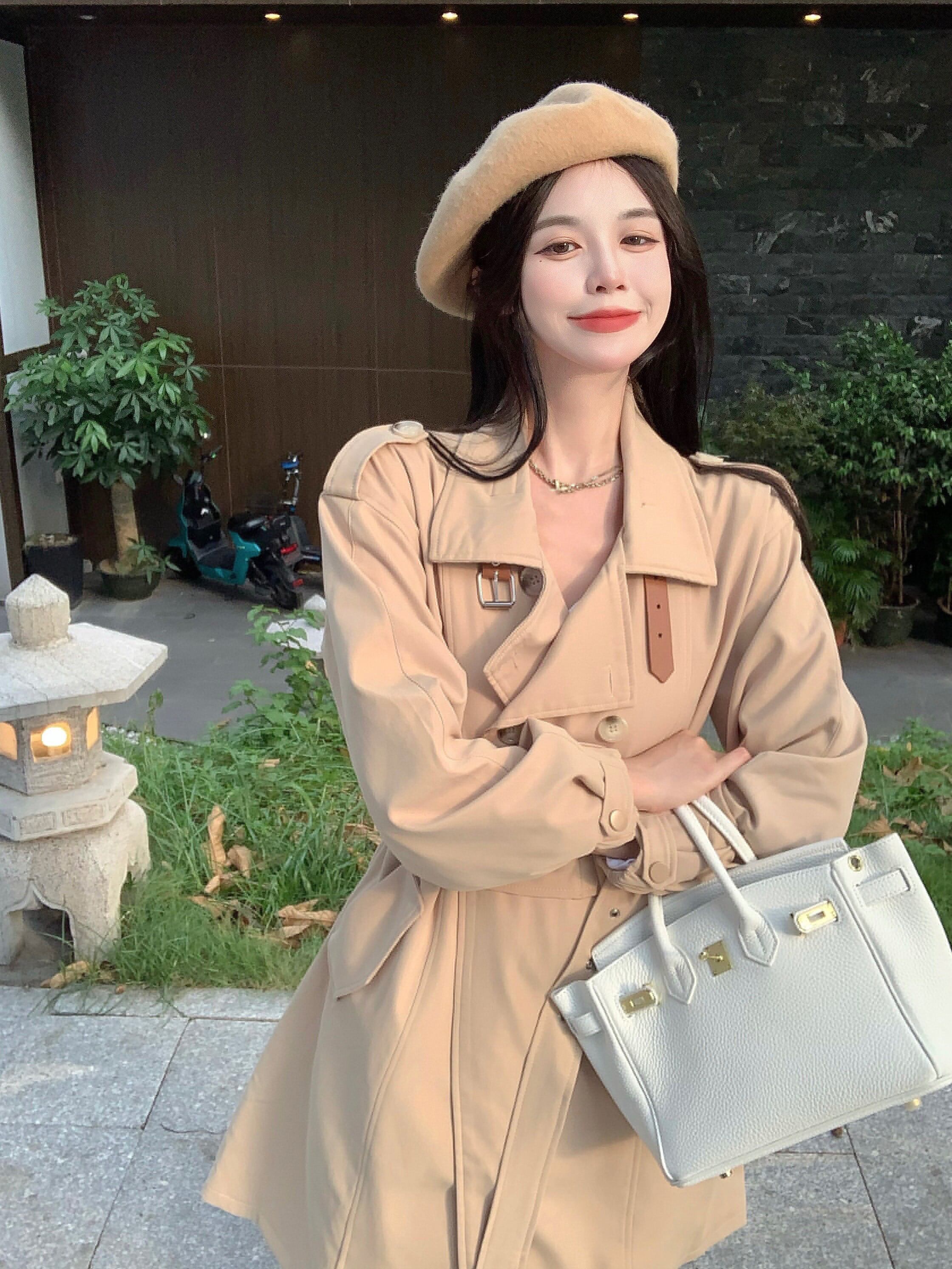 コート カーキスタイルルーズオータムウィンター 秋物 冬物 ブラックストロベリース10511572113