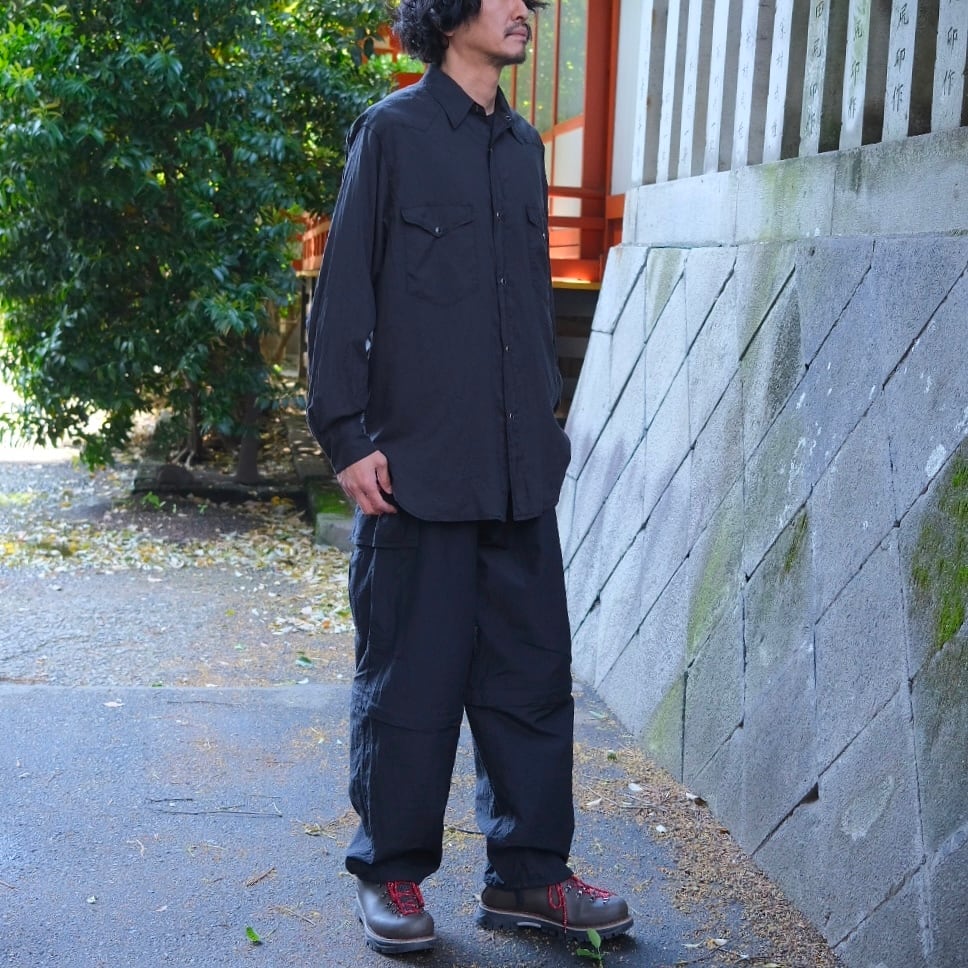 COMOLI(コモリ) /シルク製品染ウエスタンシャツ-BLACK-(D01-02006) | Signs