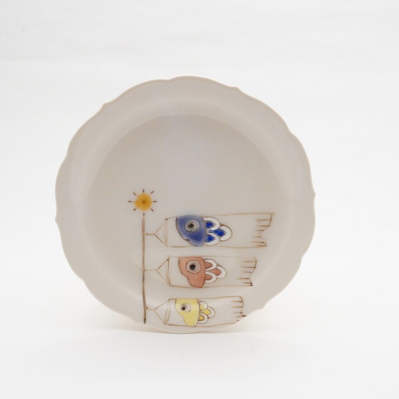【陶彩工房Canoe】「鯉のぼり」4寸輪花皿 49-B