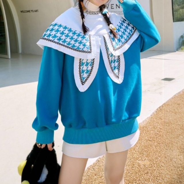 girly niche design round neck pullover sweatshirts 0923