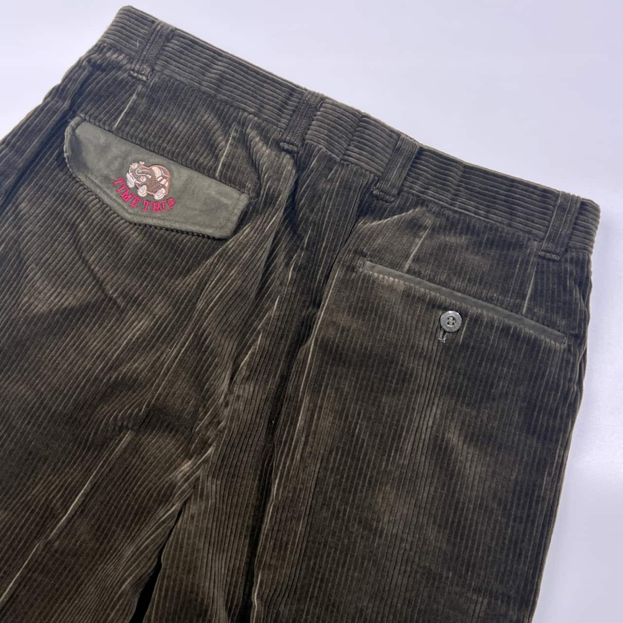 PIA SPORTS ピアスポーツ ツータック 裾ダブル コーデュロイ パンツ 82/ダークグリーン系 メンズ