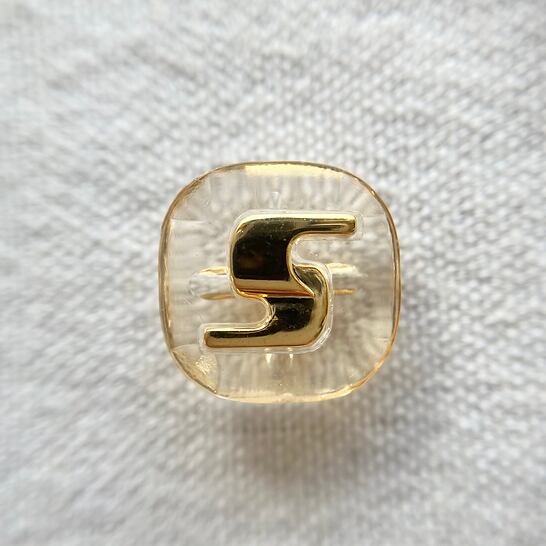 ●『2個セット』ゴールドSマーク×クリアライトオレンジ 17㎜