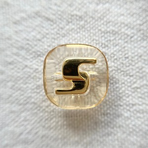 ●『2個セット』ゴールドSマーク×クリアライトオレンジ 17㎜