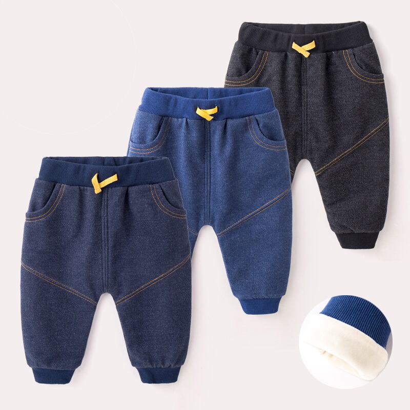 ベビーコットンパンツ、冬の男の子のジーンズ、カジュアルパンツ、秋/冬の赤ちゃんとベルベットのパンツ、冬のパンツ Duduベイビー1906375