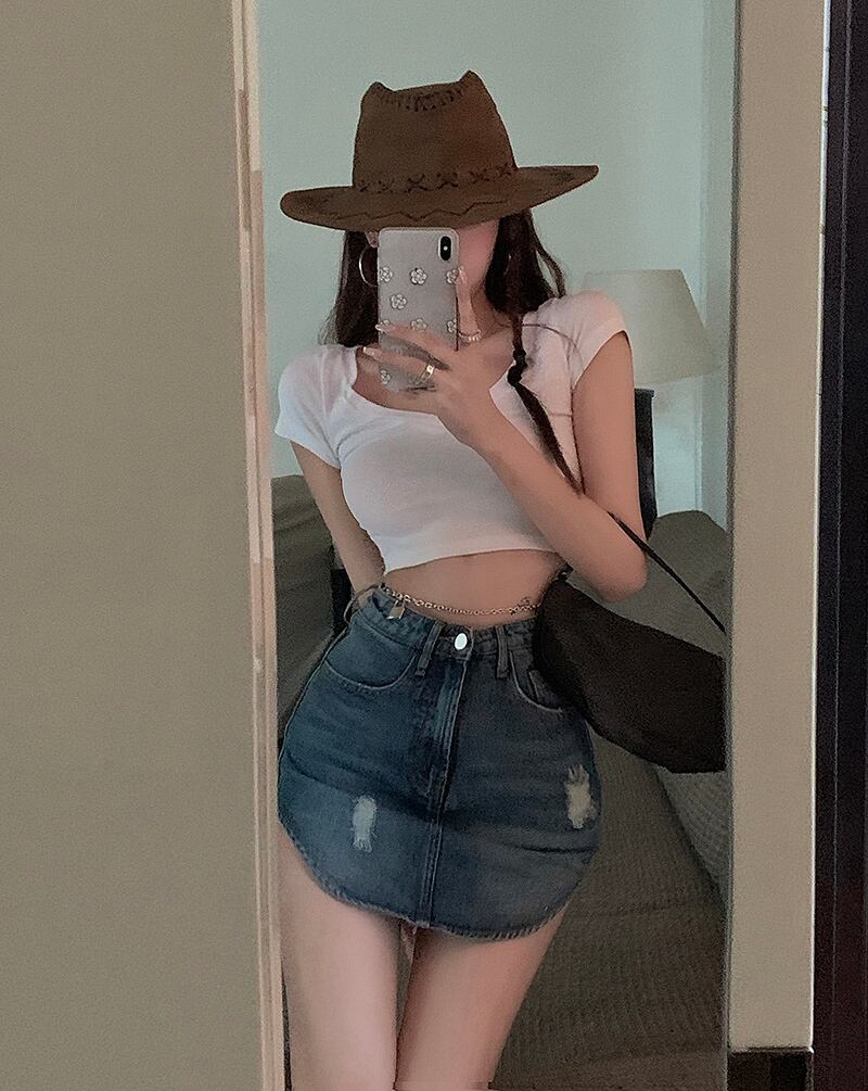 スカート サマーショートハイウェストウェスト 夏物 ブラックストロベリース59637210047