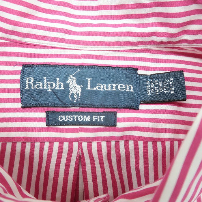 古着 ラルフローレン Ralph Lauren ボタンダウンシャツ ストライプ