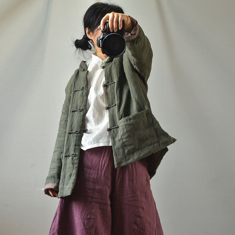 ボタンコート コットン Yiranxuaディースワード41099815050