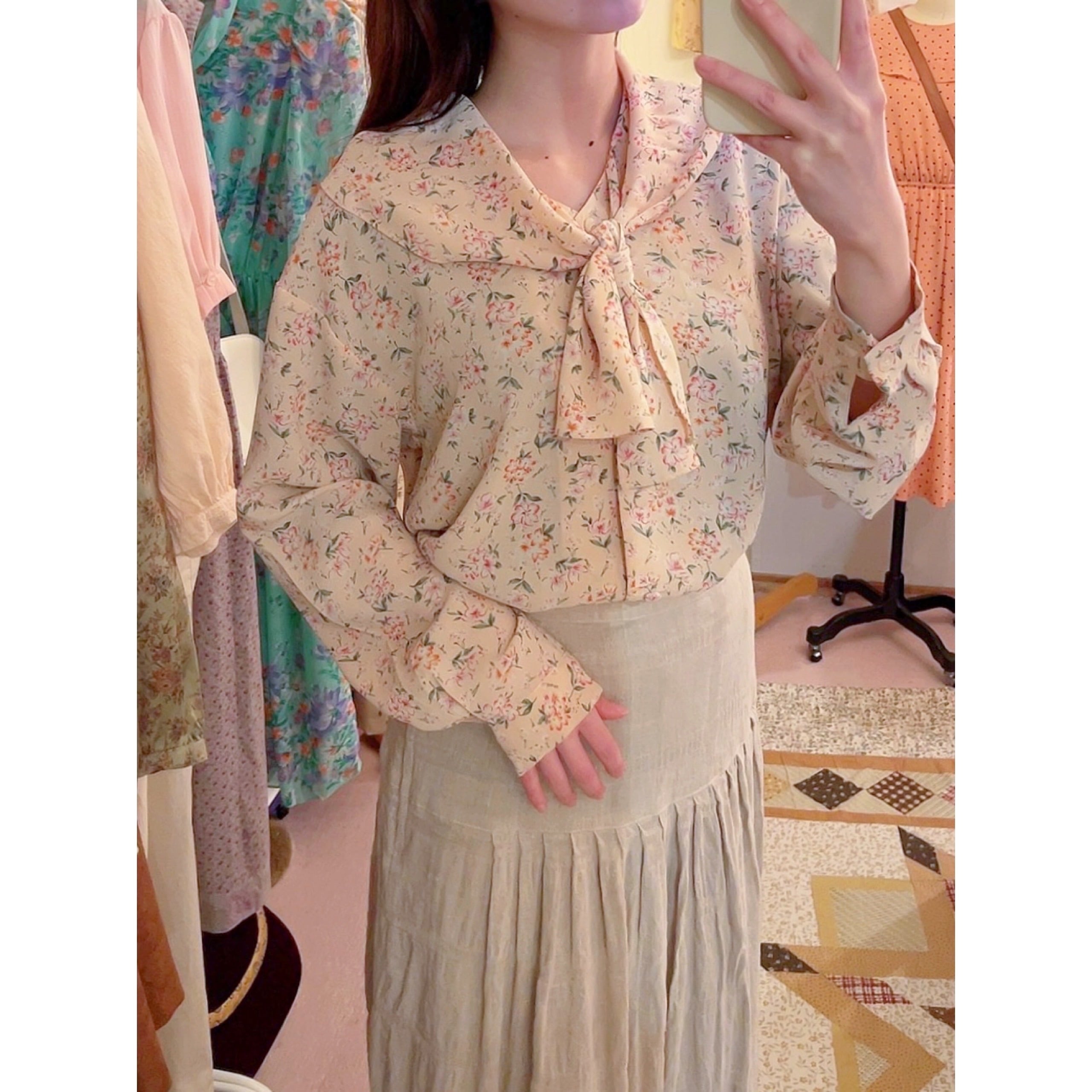 pale pink sailor collar blouse