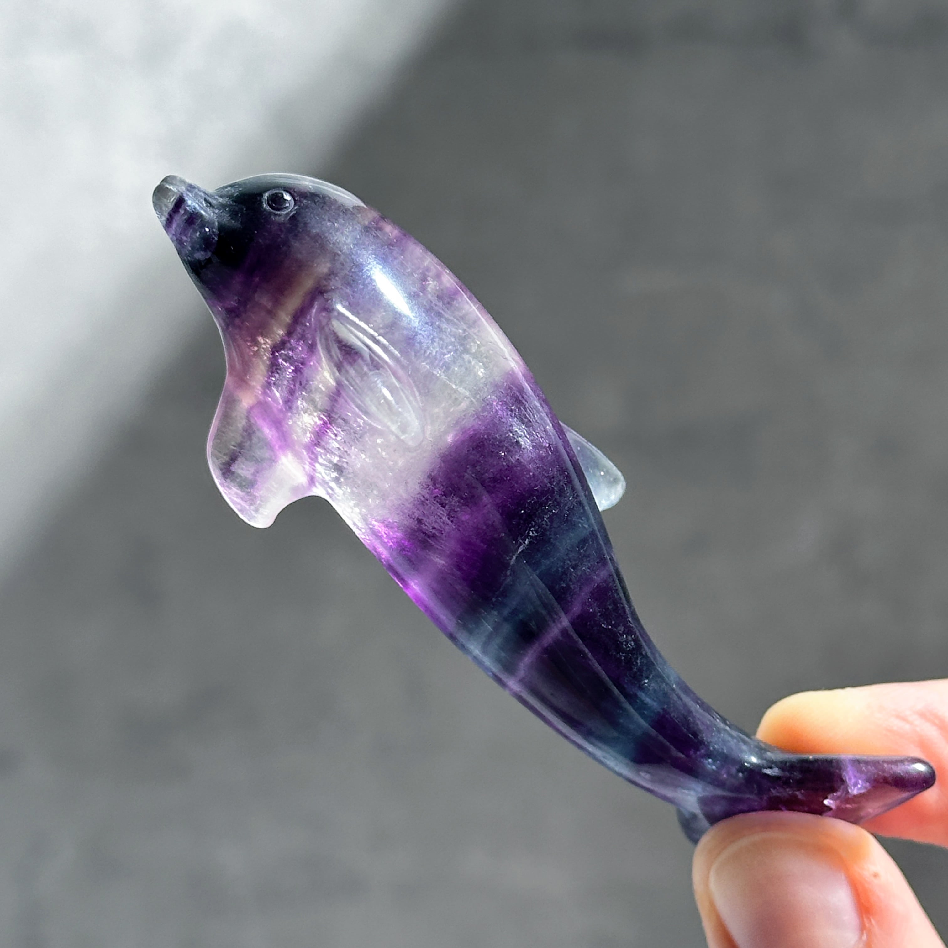 レインボーフローライト イルカ45◇ Fluorite ◇天然石