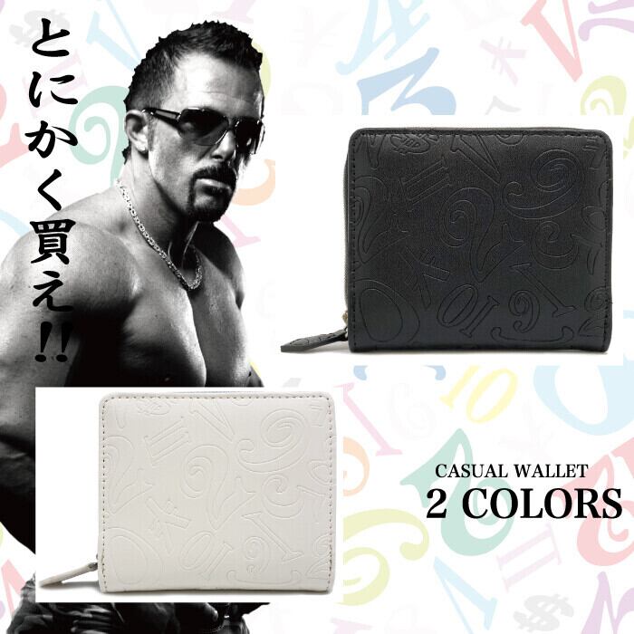 【色: ホワイト】フランク三浦 二つ折り財布 ラウンドジップ メンズ レディース