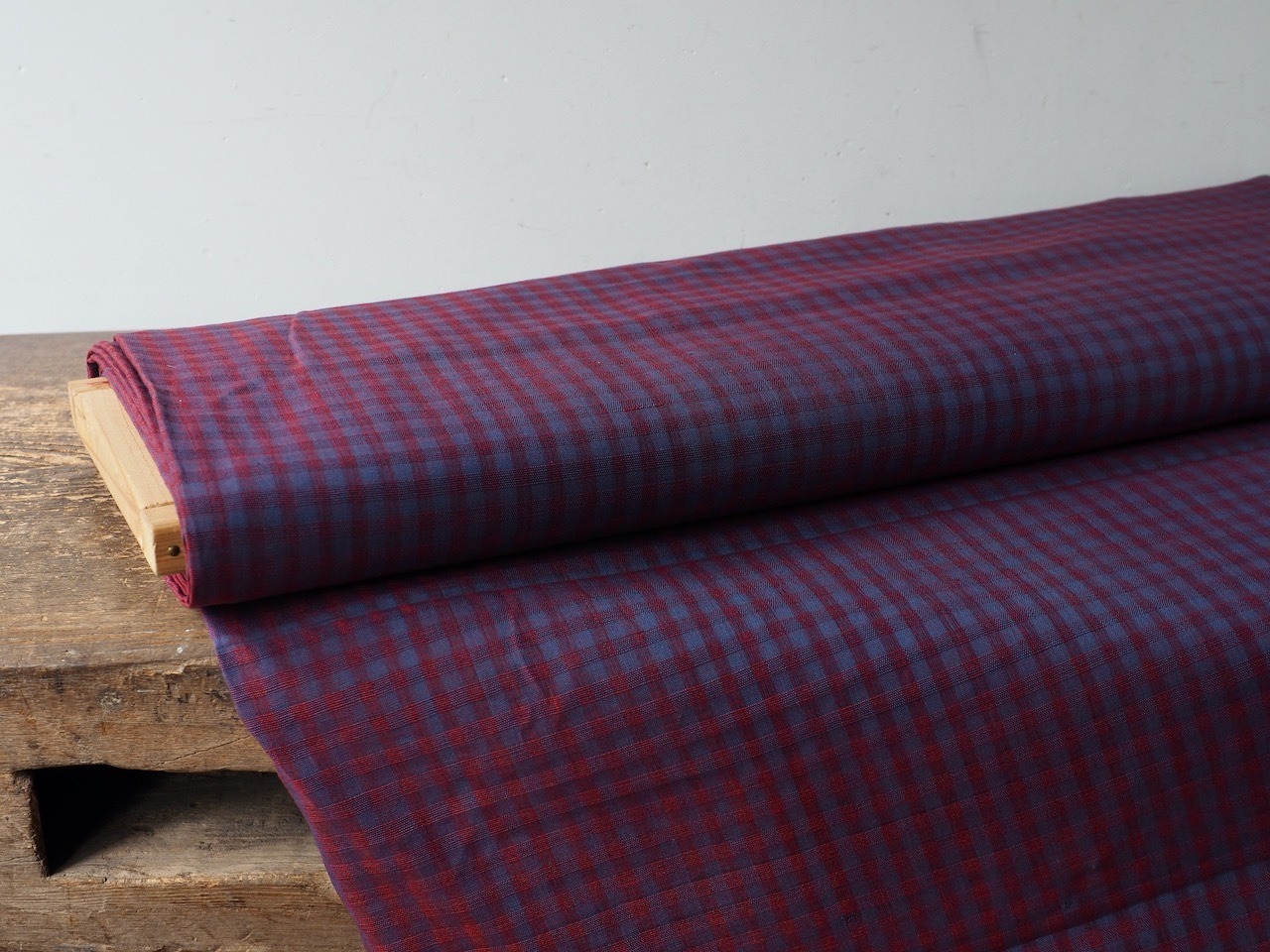 bengal fabric b48 blue red checked