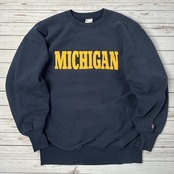 90s USA製 Champion REVERSE WEAVE チャンピオン リバースウィーブ 刺繍タグ MICHIGAN ミシガン XLサイズ スウェット トレーナー ネイビー 古着 古着