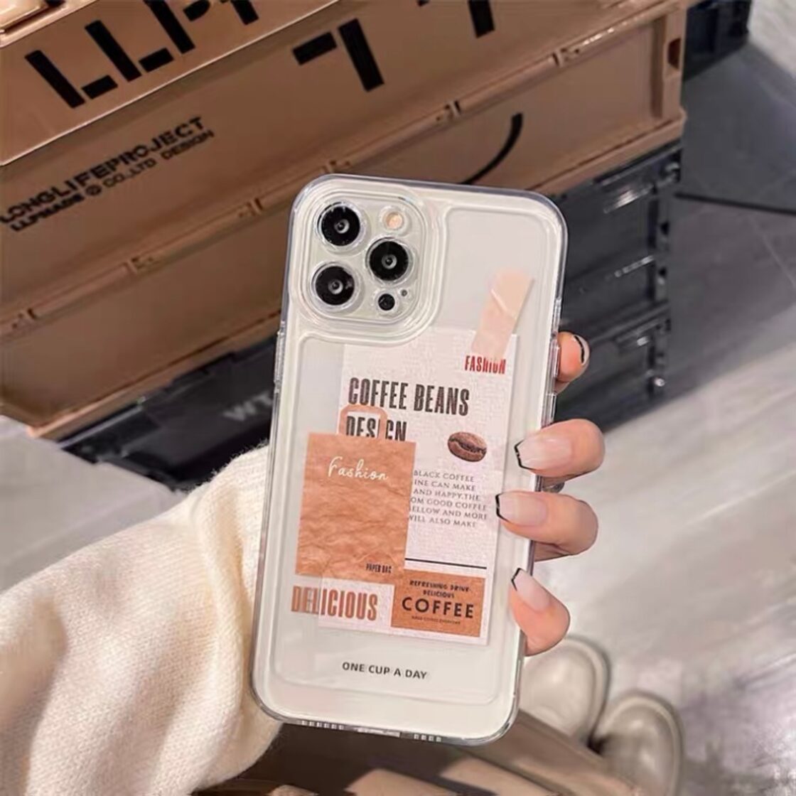 KT-0466 coffee クリア カフェ マスキングテープ シンプル iPhone 