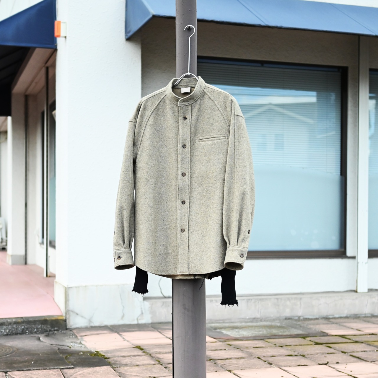 山内 / ウールシャギー・スタンドカラーシャツジャケット