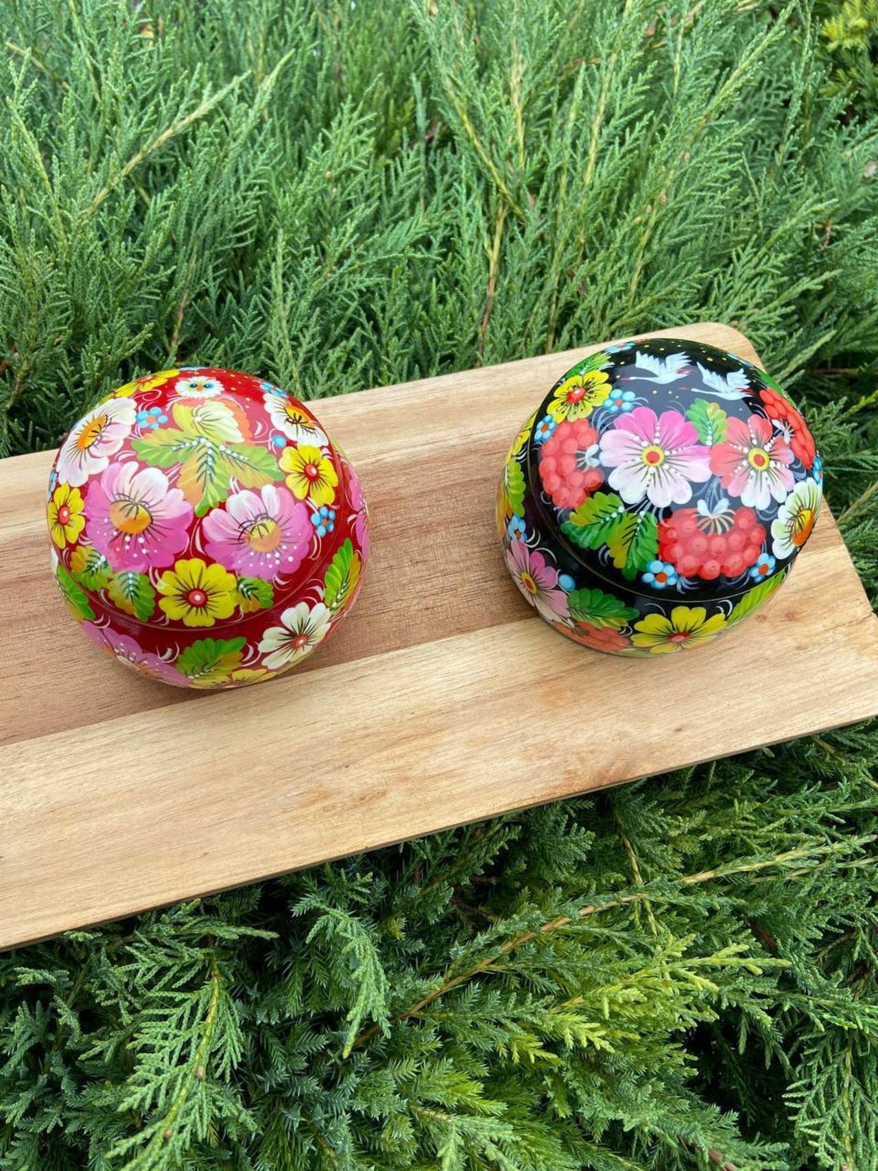 ペトリキウカ塗りのジュエリーボックス（人間国宝ホメンコ作）ウクライナ製 - 17