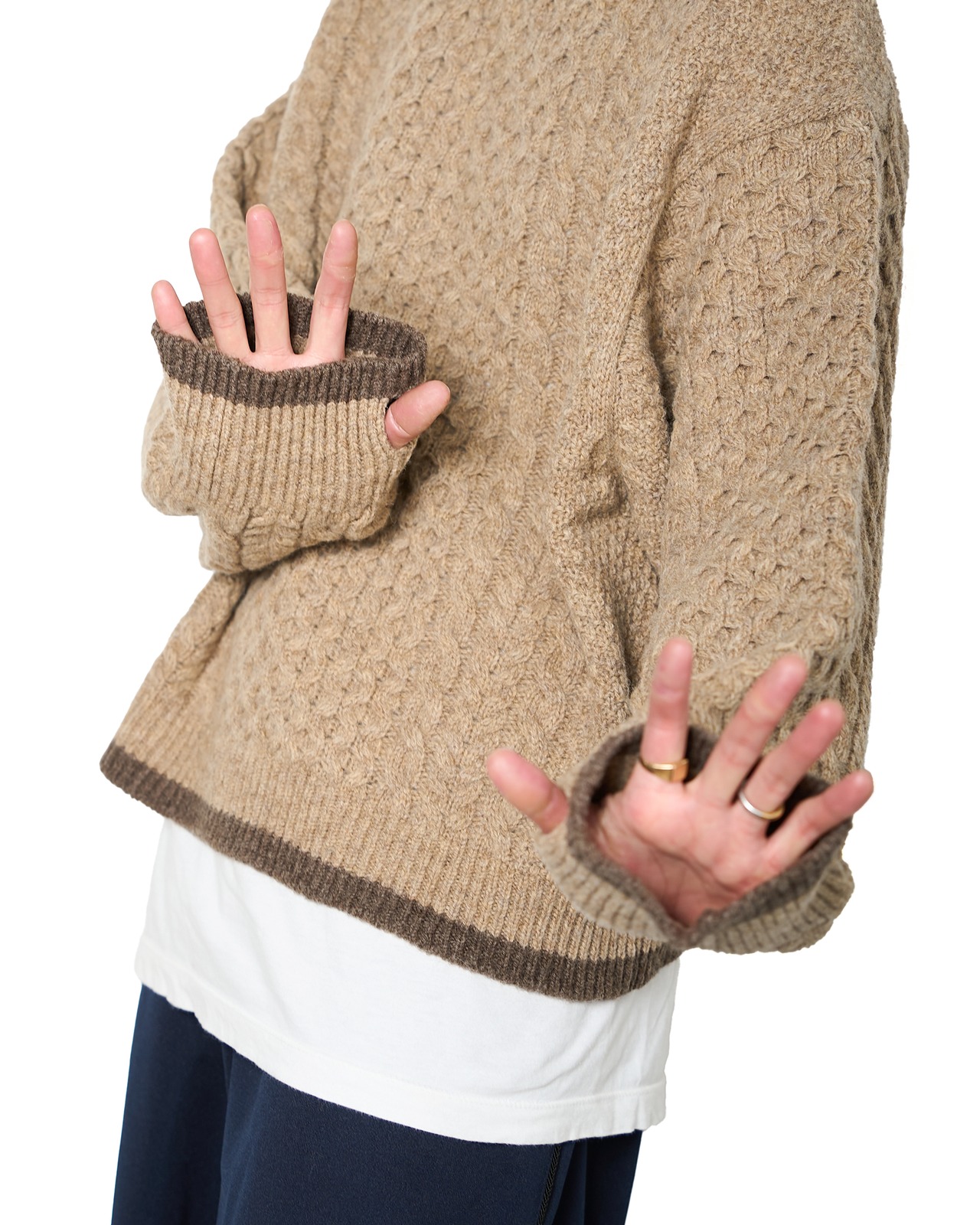refomed "GUNTE KNIT SWEATER〔BEIGE〕"
