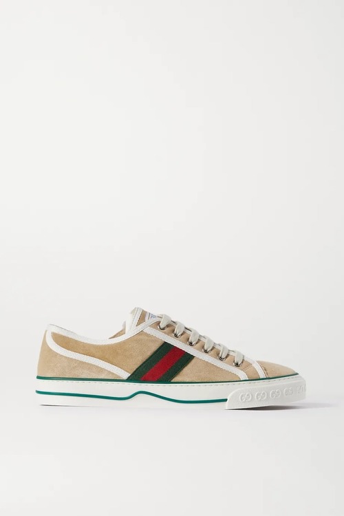 GUCCI　Tennis1977　ムートン裏地付き　キャンバススニーカー　ベージュ