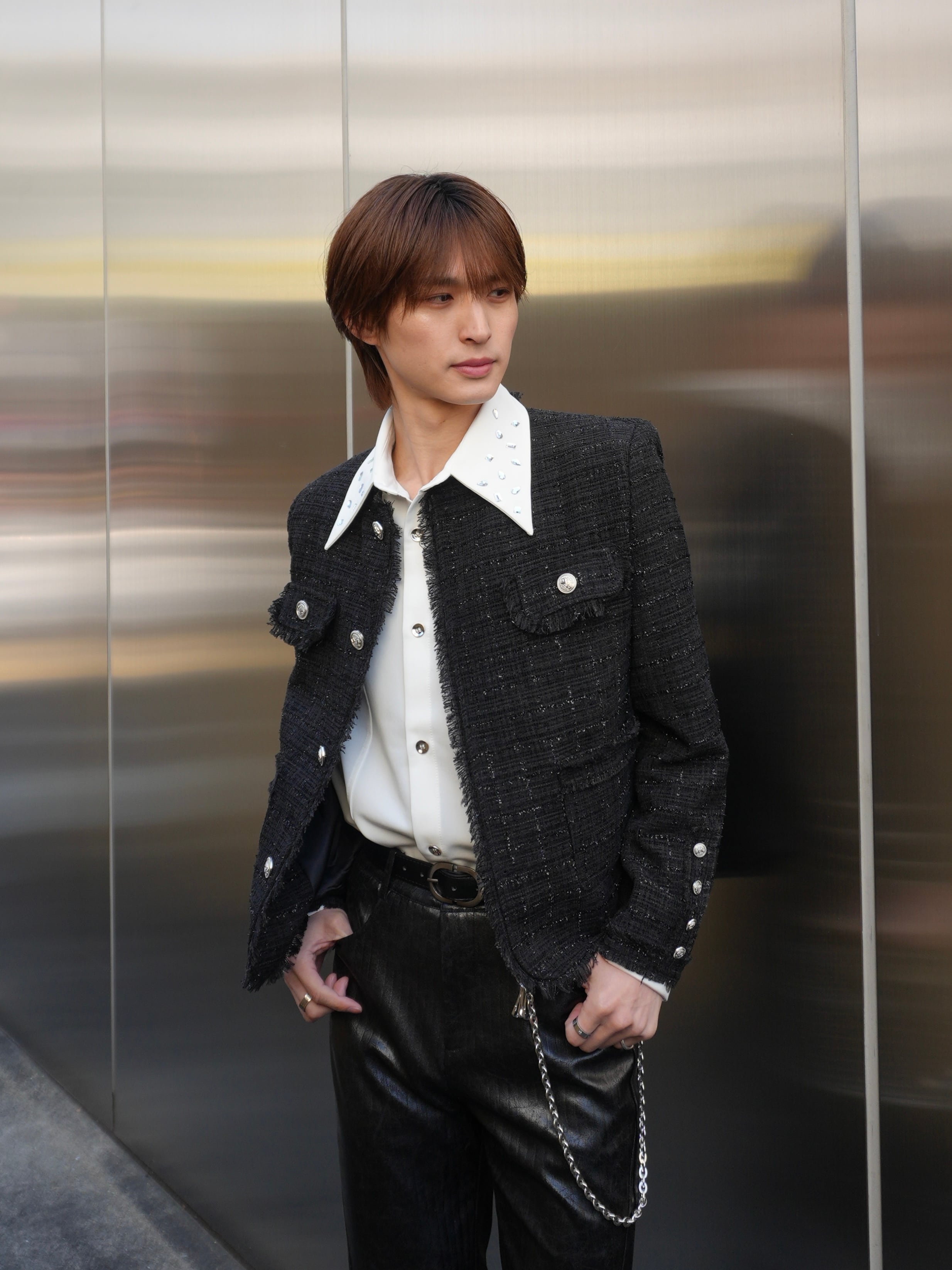 ALUDE SELECT】elegant lame tweed jacket(2color) | 【ALUDE】韓国