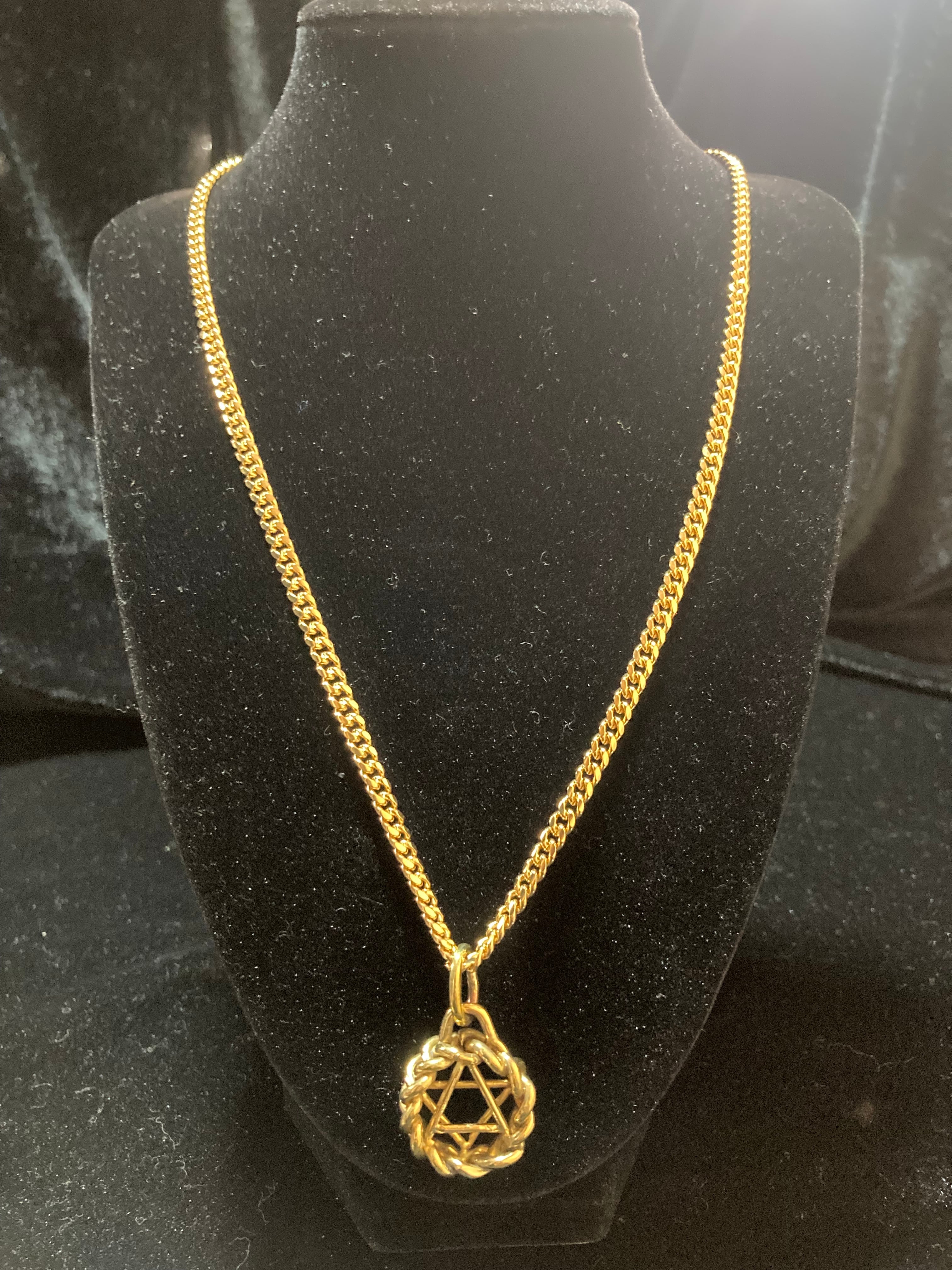 六芒星Pendant チェーン付き 真鍮 アクセサリー 六芒星Pendant
