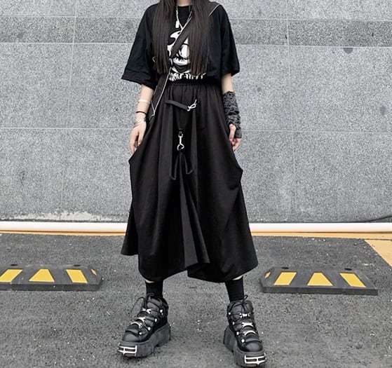スカート レディース モード系 ロング ゴスロリ フレアスカート 個性的