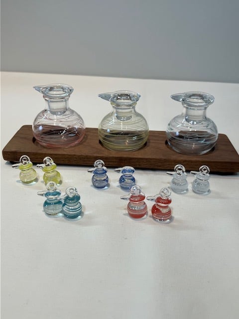 蔵出し特別セット【液だれしない醤油さしとアクセサリーのおまかせセット】汁次 耐熱ガラス製 選べません丸型醤油さしと醤油さし型ピアスセット