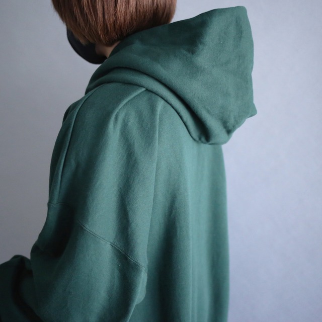 deep green over silhouette sweat parka