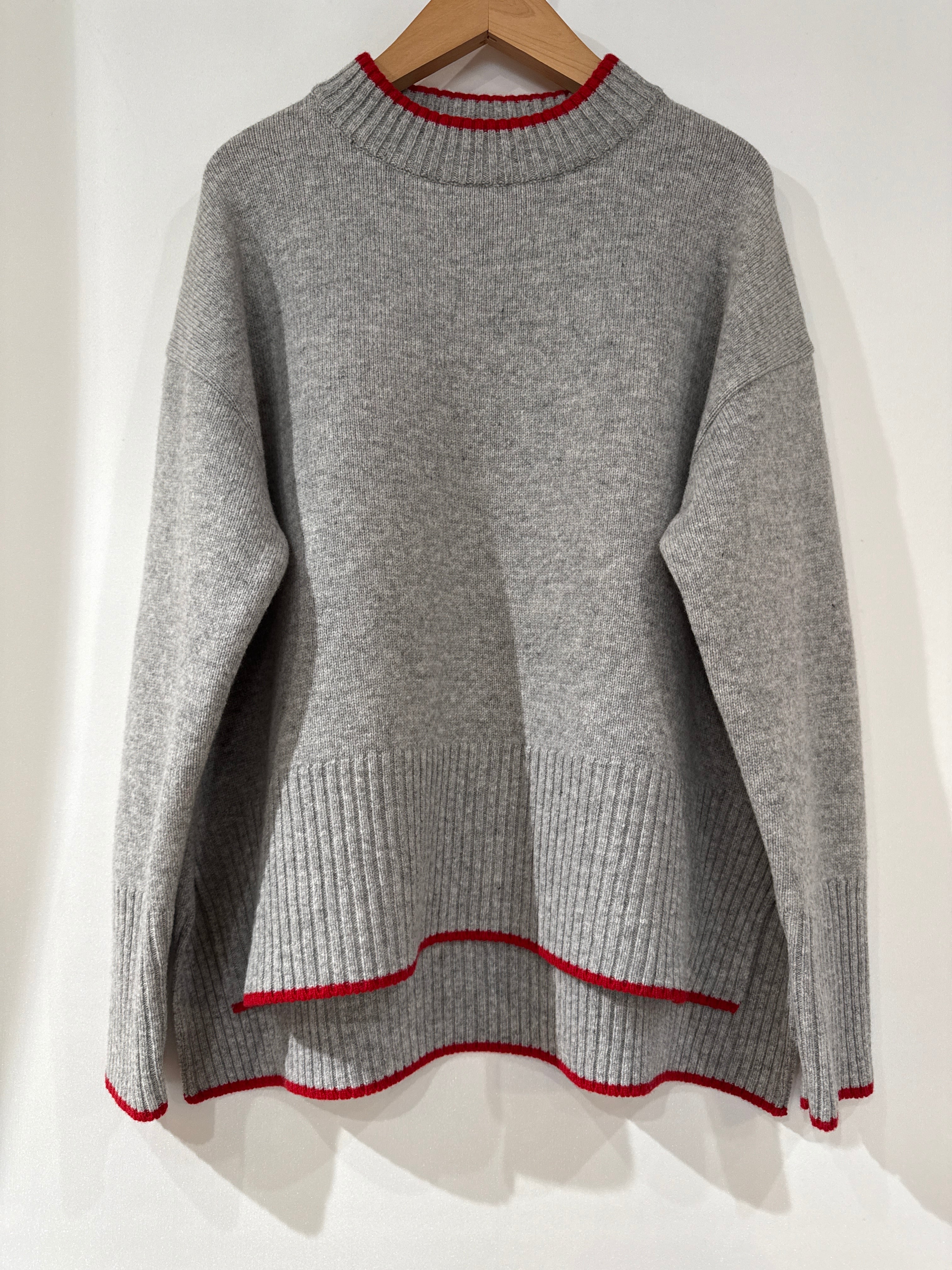 送料無料：NARU/ナル タスマニアラムバイカラーコモドニット 杢グレー