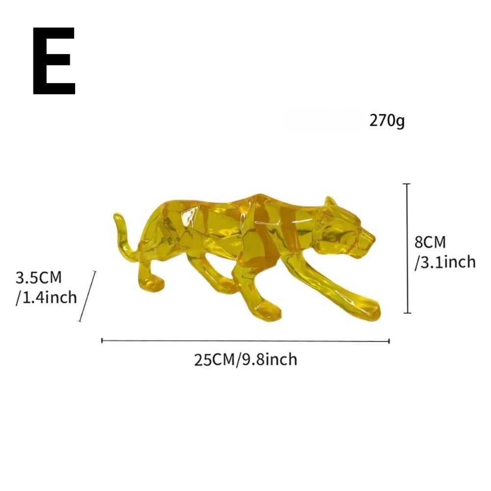 オブジェ ヒョウ 置物 透明 幾何学的 オーナメント アート おしゃれ