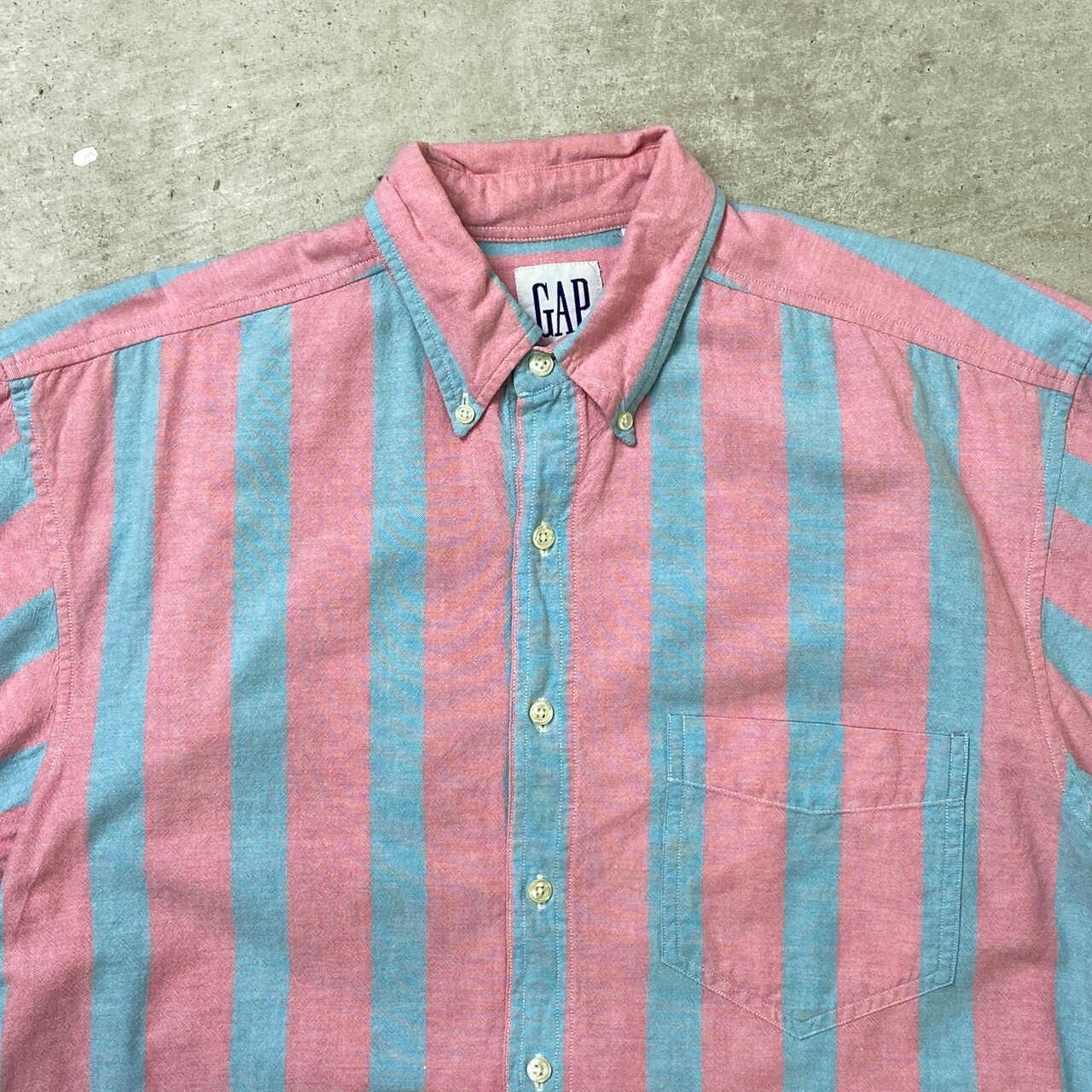 90年代 OLD GAP オールドギャップ 半袖ストライプシャツ メンズL相当 