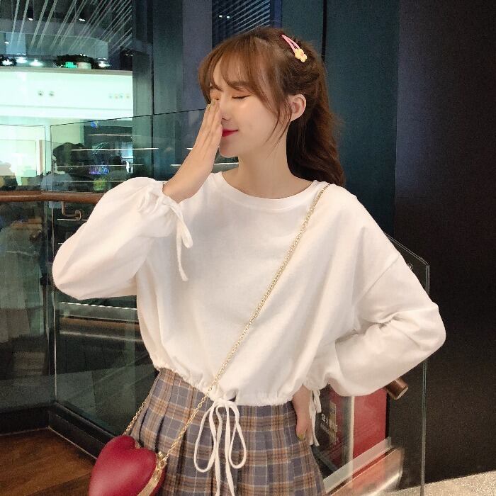 春の巾着薄片ワイルド長袖セーター女性2020新しいルーズジャケット学生トップトレンドイン 1号婦人25405988784