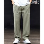 Linen Wide Pants with Elastic Waist ◇2color H0342