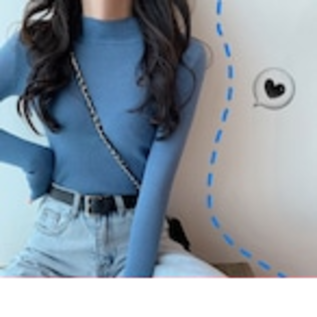 ハーフハイネックセーター女性用2023年秋冬韓国新作ボトムセーター長袖インナーフィットスリムフィットプルオーバートップ