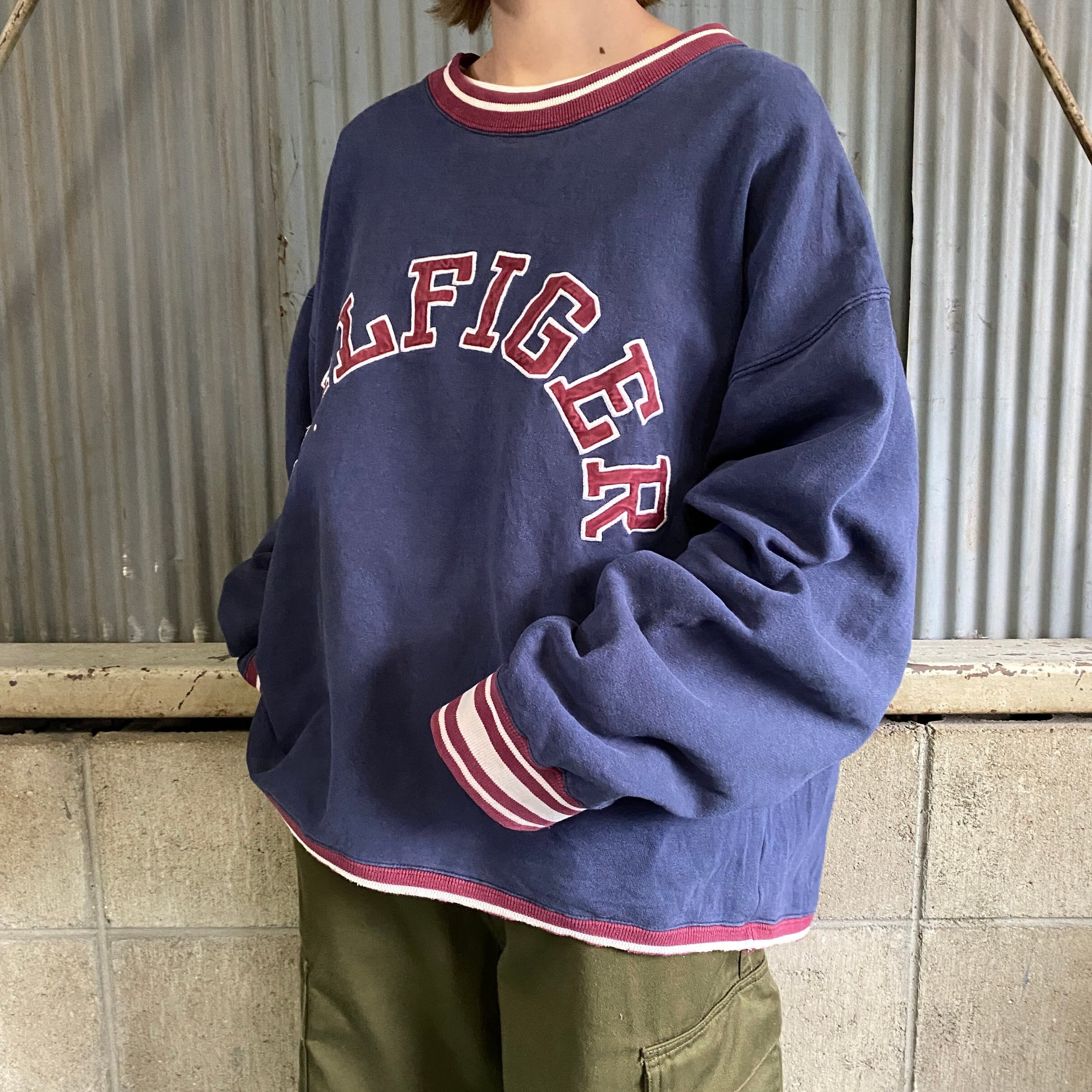 90年代 TOMMY HILFIGER トミーヒルフィガー ロゴ 刺繍 スウェット ...