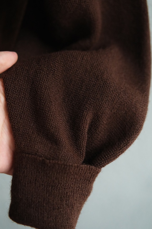 Utah／"Buckingham" acryl knit cardigan／brown