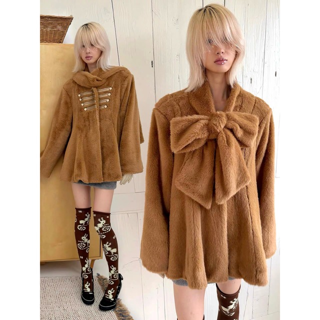 [nit alcove] scarf buckle cape winter outer