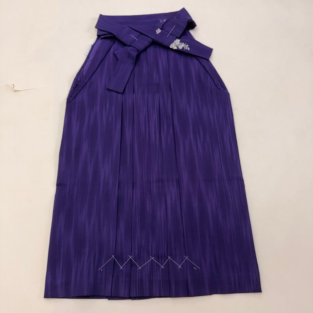 袴 L size 紐下丈95cm 行灯袴 卒業袴 女性用袴 紫 縞 中古 5891