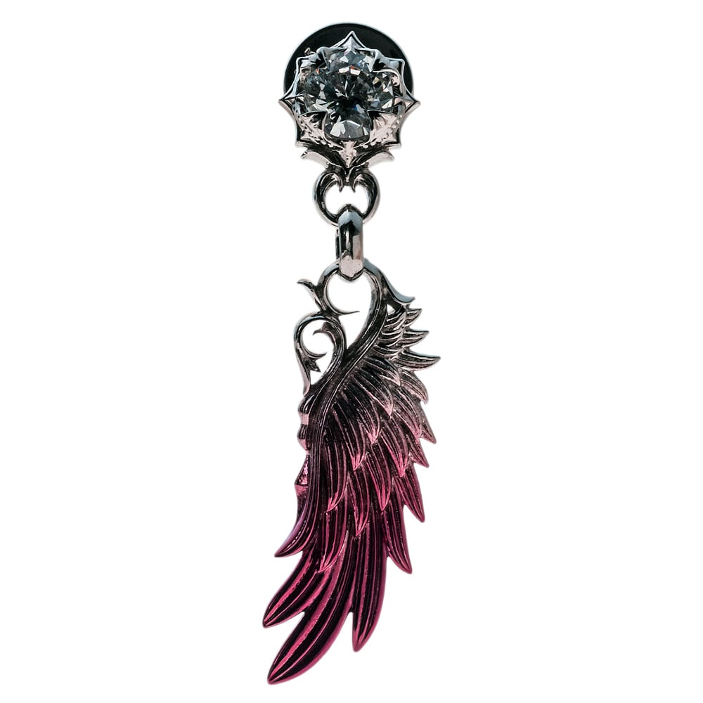 赤彩ウイングピアス2 片耳用 AKE0131 Red-Accented Wing Earrings 2